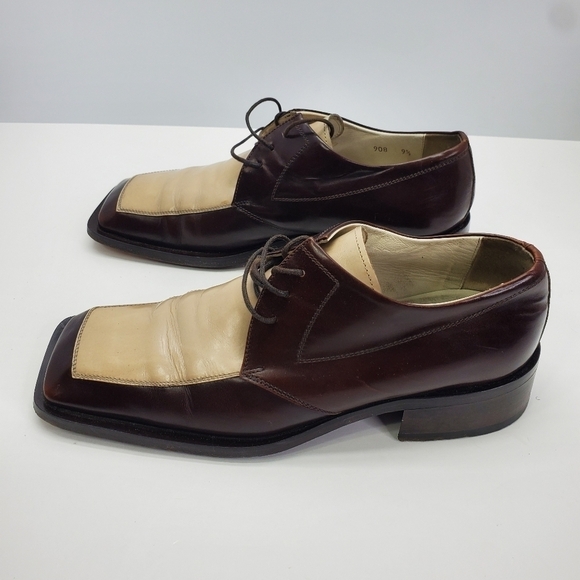 Olivier Shoes Mens 9.5 M Leather Derbys   Brown And Tan Quality Made In Italy - Picture 4 of 16